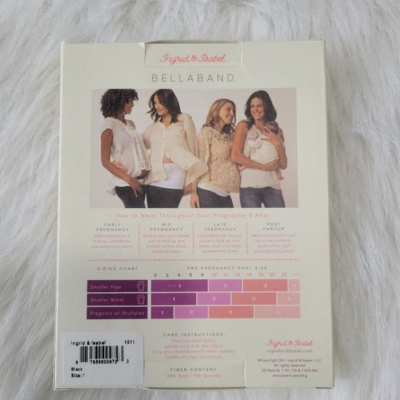 Ingrid & Isabel BellaBand Black Size 1 Everyday Maternity Belly Band NIB - Picture 4 of 10